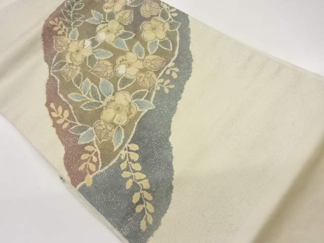 引箔螺鈿辻ヶ花模様名古屋帯